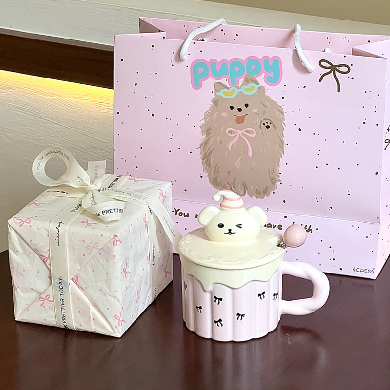 女の子への誕生日プレゼント、親友への実用的なギフト、見栄えの良い漫画のクマのセラミックマグギフトボックス|undefined