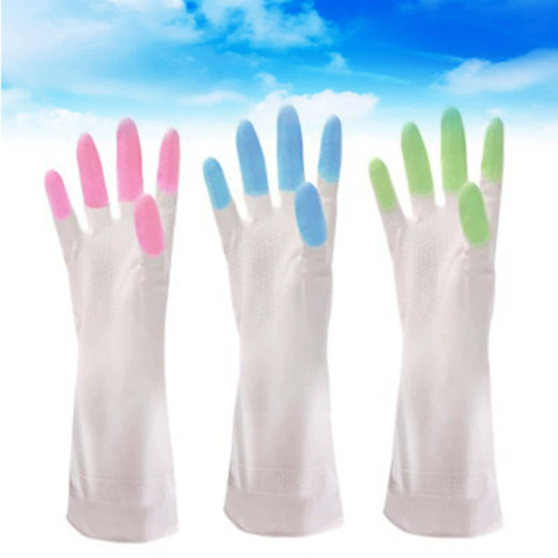 Ослепительные перчатки для домашней уборки Многофункциональная мойка для мытья посуды Перчатки для домашней работы Толстые нескользящие чистящие резиновые перчатки