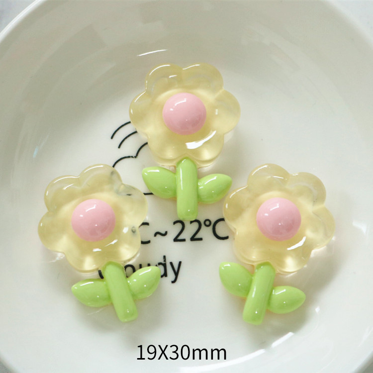 Cruz-frontera creativo congelado sol verde hoja flor DIY crema pegamento resina accesorios hechos a mano horquilla decoración zapato hebilla tapa pegatinas