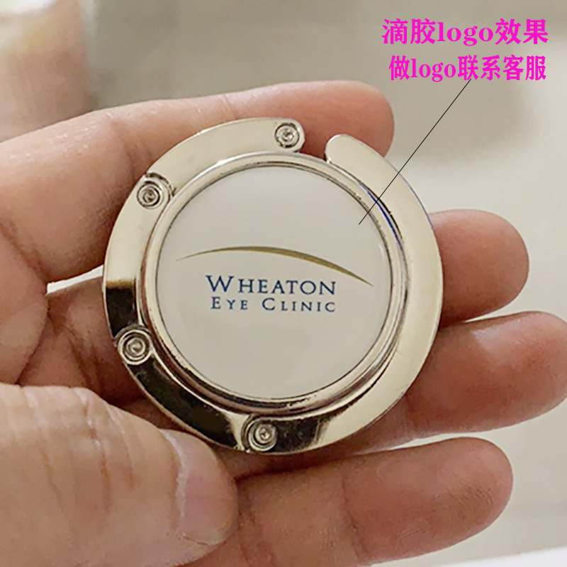 Directo de fábrica de metal bolsa redonda gancho embrión estilo europeo y americano bolsa portátil hebilla se puede utilizar como logotipo de epoxi