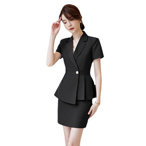 Summer suit women's thin short-sleeved professional suit hotel front desk workwear jewelry store beauty salon work clothes