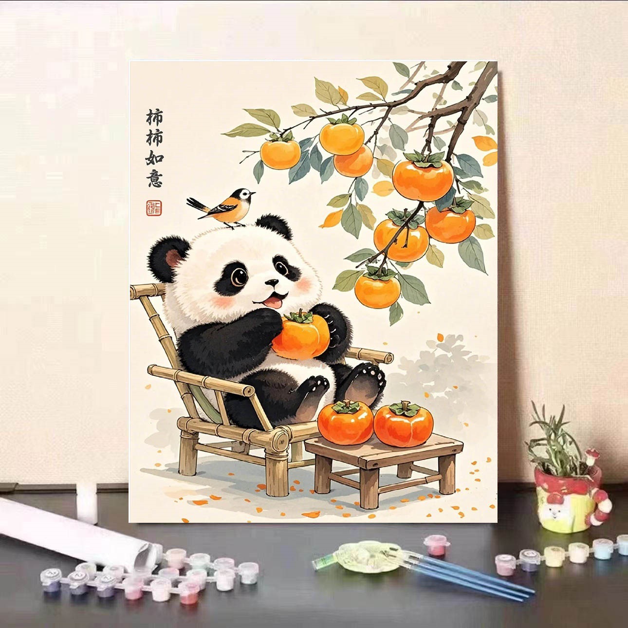 Peach Blossom Good Fortune Digital Oil Painting Filling Coloring Handmade DIY Healing Stress Relief Living Room Decoration Acrylic Painting Gift