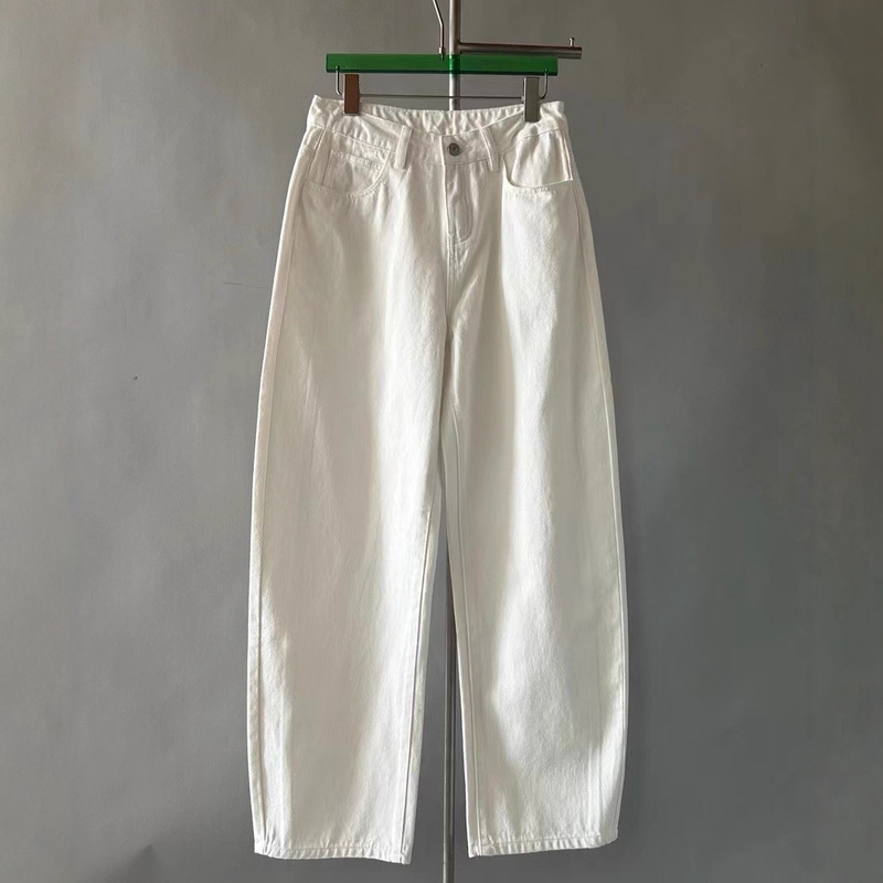 Workwear Retro Designer Simple Casual Versatile Wide-Leg Banana Denim Casual Pants