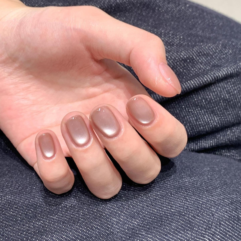 Boiled Water Glass Beads Cat's Eye Pure Handmade Wearable Nails Whitening Pure Color Daily High-End Manicure Patches Fake Nails