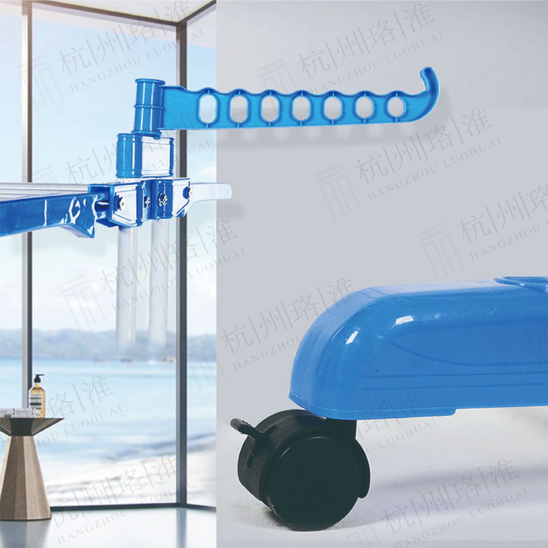 Perchero Multifunción Plegable con Ruedas, para Exterior/Interior