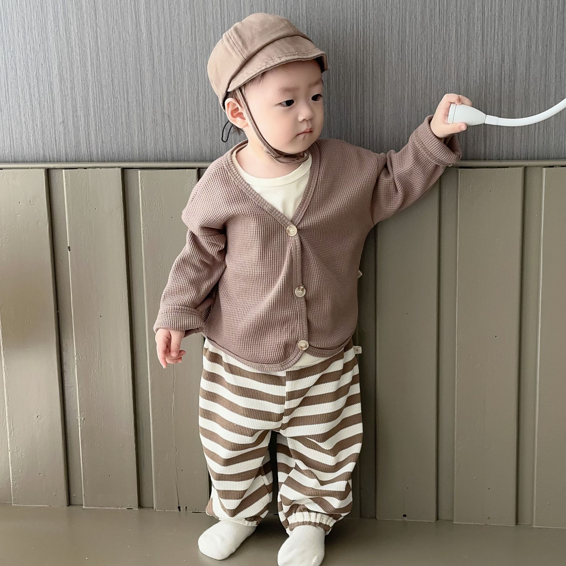 Ropa de bebé primavera estilo coreano ropa de niños traje de primavera bebé otoño abrigo de galleta Bebé Ropa de salida