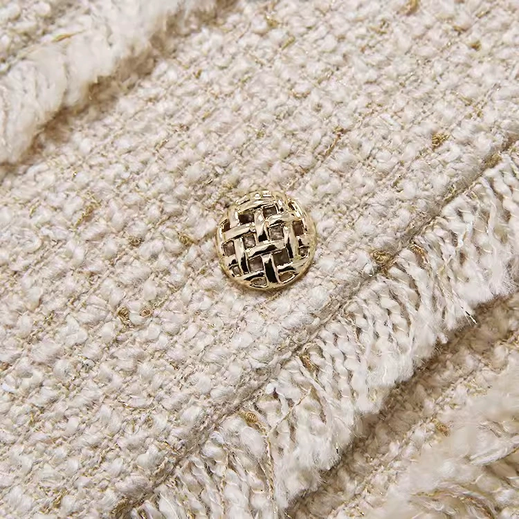 Красный Woolen жилет, ретро тканая куртка с круглым воротником