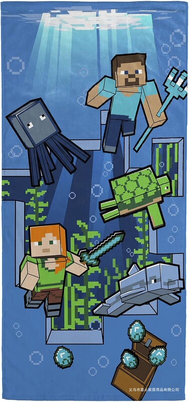 Jay Franco Minecraft Underwater Adventure Bath/Pool/Beach Towel - Super Soft and Absorbent