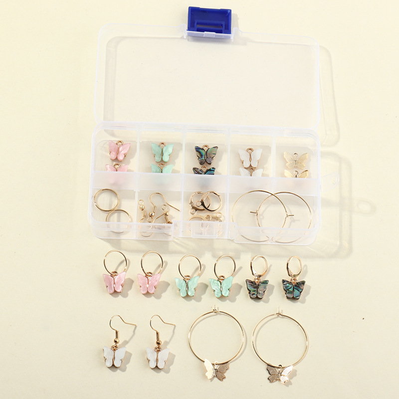 Butterfly Acrylic Alloy Small Pendant Earrings display picture 4