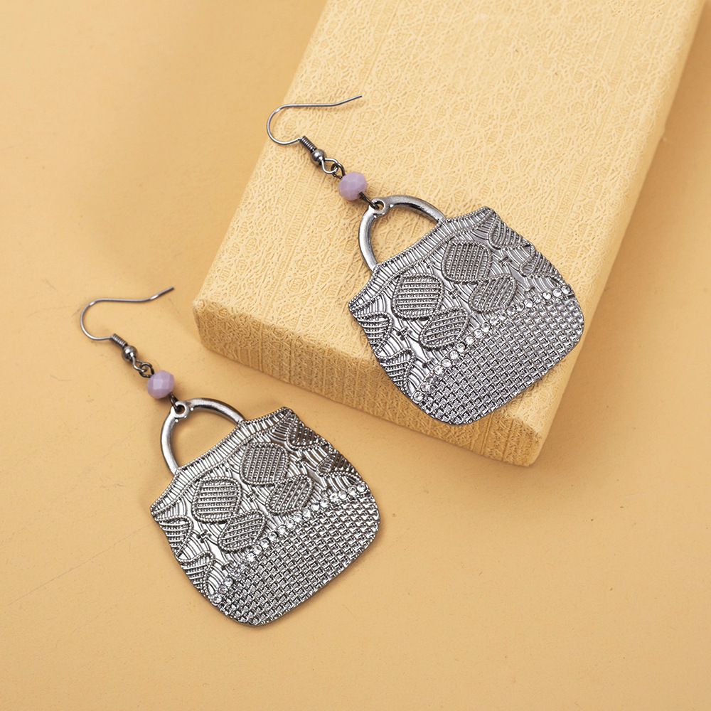 1 Pair Casual Simple Style Bag Alloy Drop Earrings display picture 12