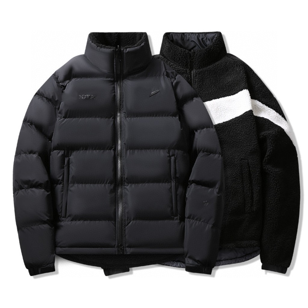 外贸现货双面穿羊羔毛棉服男士加厚面包服立领情侣棉衣外套2332