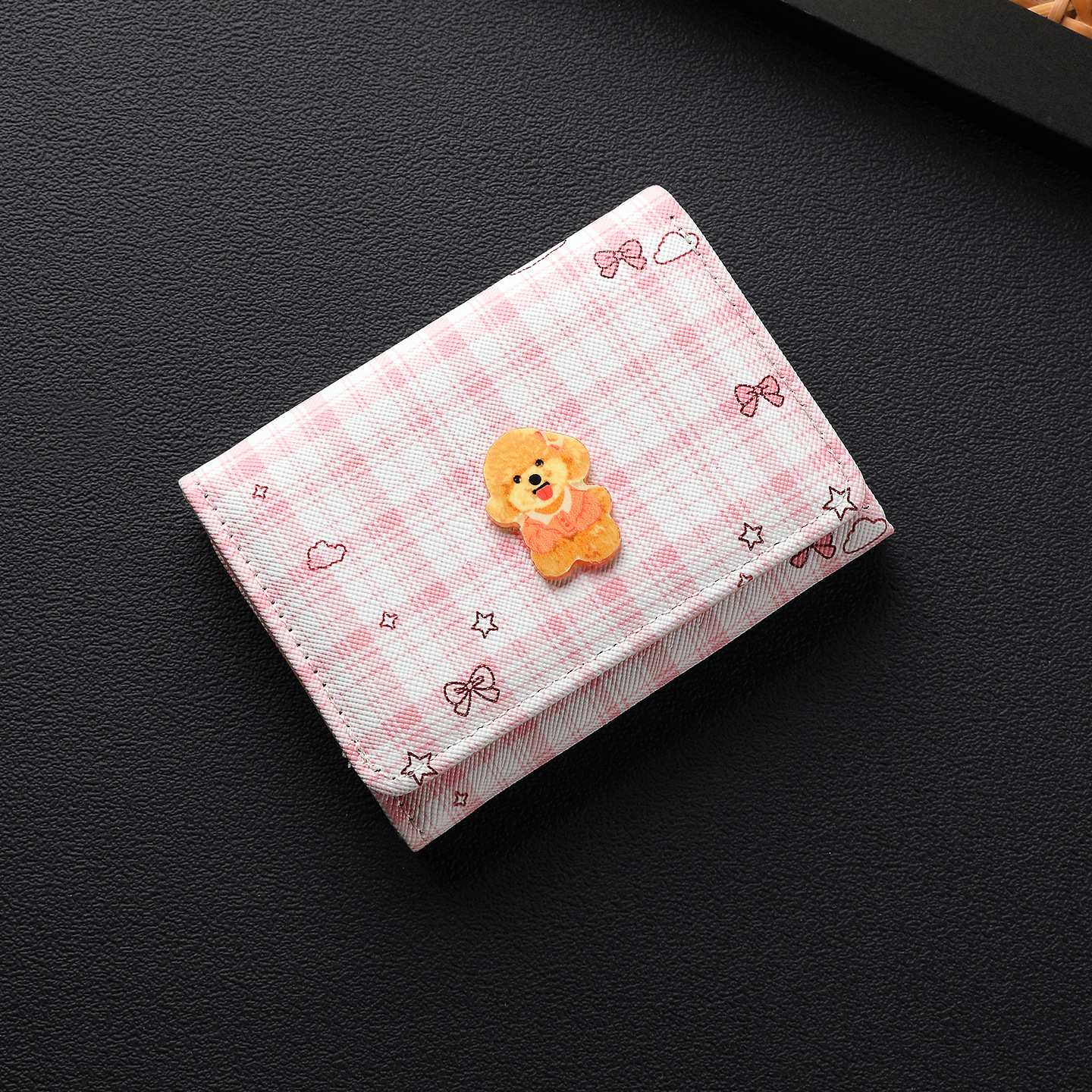 W-3521 : Portefeuille à trois volets - rose