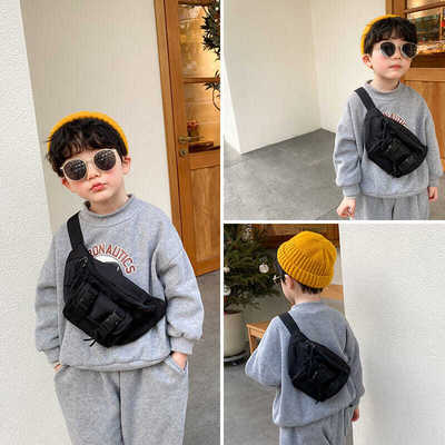 children Messenger Chest pack Boy handsome Korean Edition Inclined shoulder bag leisure time Versatile Waist pack baby go out Small change The single shoulder bag