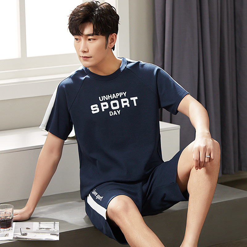 2022 verano nuevos hombres pijamas pantalones cortos de algodón de manga corta jersey de dos piezas ropa de abrigo casual de algodón ropa de casa