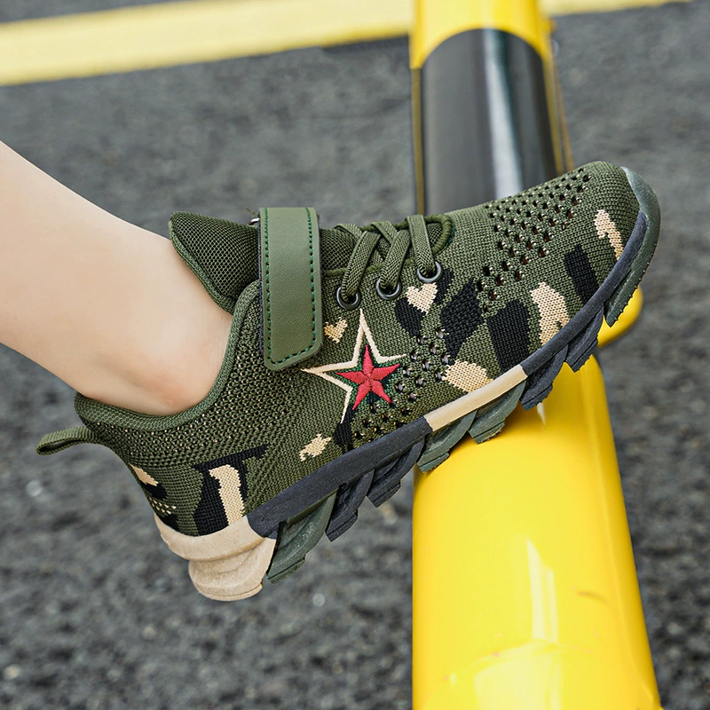 Обувь для мальчиков Летняя камуфляжная детская обувь Кроссовки для учащихся начальной школы Военные учебные кроссовки для детей среднего и большого возраста Дышащая повседневная обувь