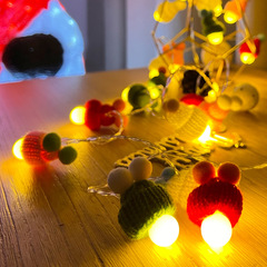 Fairy light LED ball Christmas hat light string small lights Kids room flashing lights colorful lights snowman Santa Claus light string