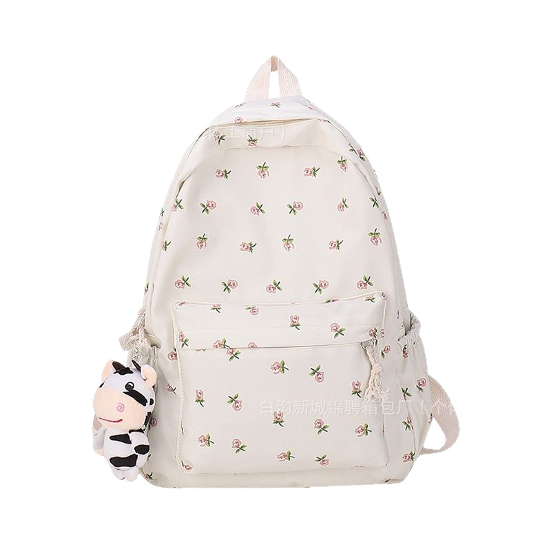 여자 Schoolbag Ins 일본 여자 대학 스타일 작은 꽃 배낭 한국 스타일 신선한 인쇄 배낭 중학생 여자를위한 가방