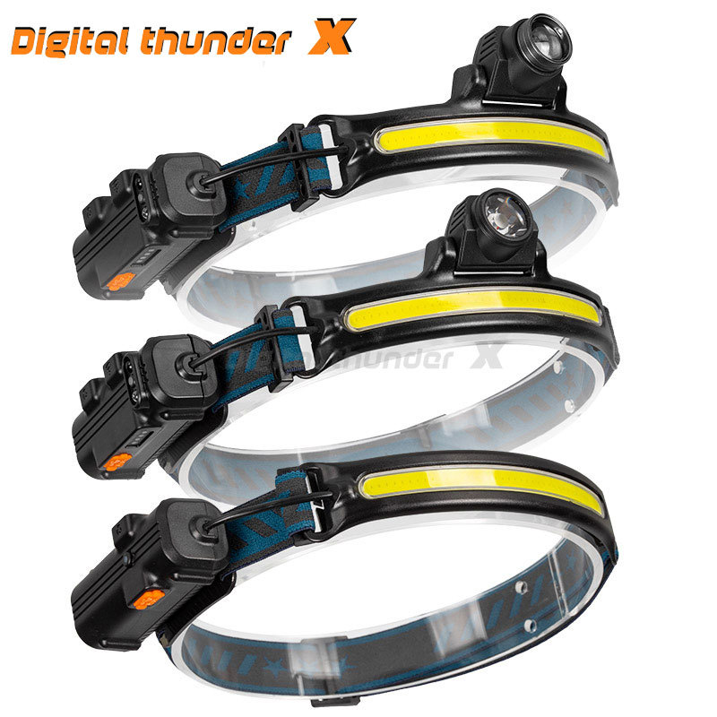 Transfronterizo nuevo XPG + COB proyector inducción faro tipo-C recargable zoom al aire libre pesca trabajo LED faro