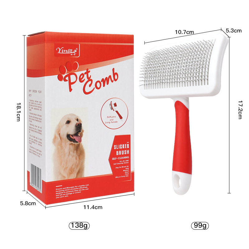ペットコームボタン脱毛コーム犬結び目除去浮き毛猫コームマッサージクリーニングとグルーミングペット用品|undefined
