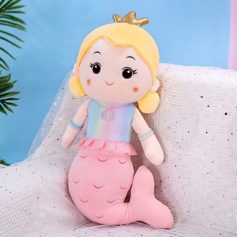 Al por mayor sirena princesa muñeca almohada muñeca niñas lindo juguete de peluche regalo para niños muñeca dormida