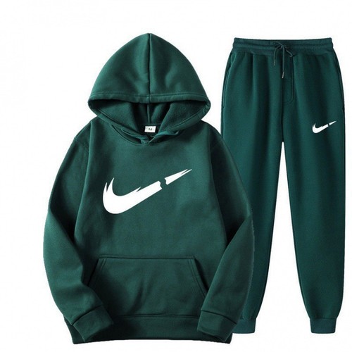 2024 New European and American Style Long-Sleeve Sweatsuit for Men—Spring/Fall, Solid-Color Set with Hood, Comfortable & Trendy Casual Wear