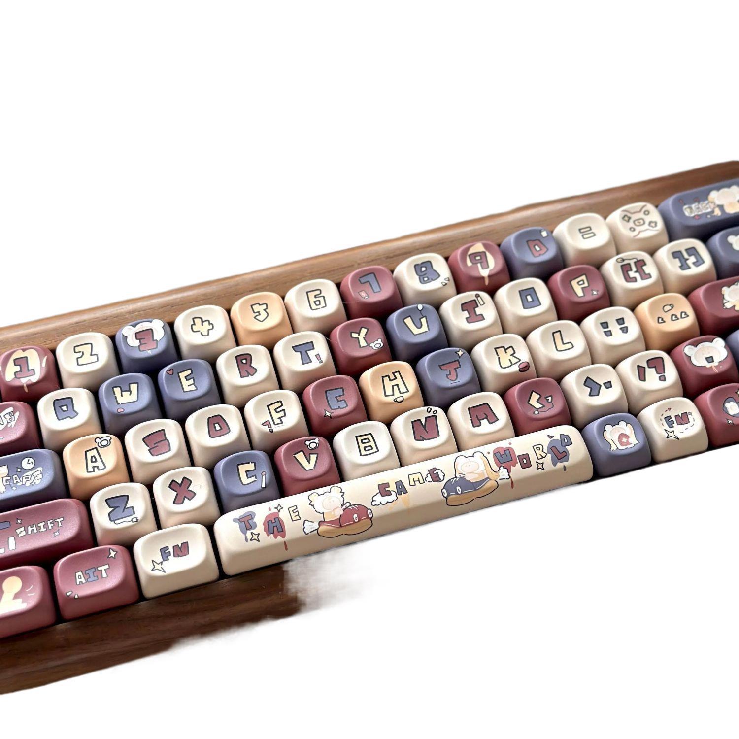 Keycap MOA PBT sublimation, MOA height, cartoon cute cross-stem keycap set