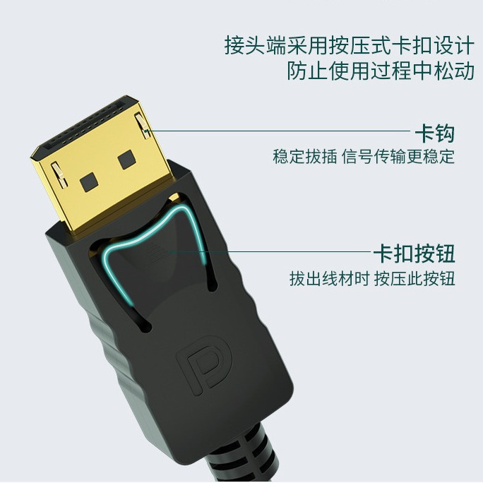 DP a HDMI cable 1,8 m 4K HD adaptador cable Monitor de la computadora cable conversión grande DP a HDMI