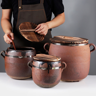 Soil hanging black soil casserole high temperature resistant traditional old-fashioned clay pottery casserole porridge stew soup gas pot casserole porridge set