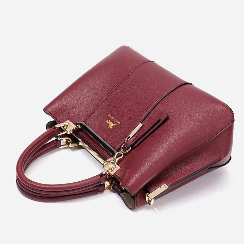 Women's Shoulder Bag Large Capacity Handbag Crossbody Bag Mother's Bag Banquet Bag Genuine Leather Fashion Tote Business Trendy - Thumbnail 4