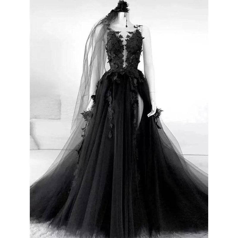El comercio exterior de Europa y América Amazon AliExpress deseo nuevo encaje negro adelgazamiento elegante vestido noche image 1
