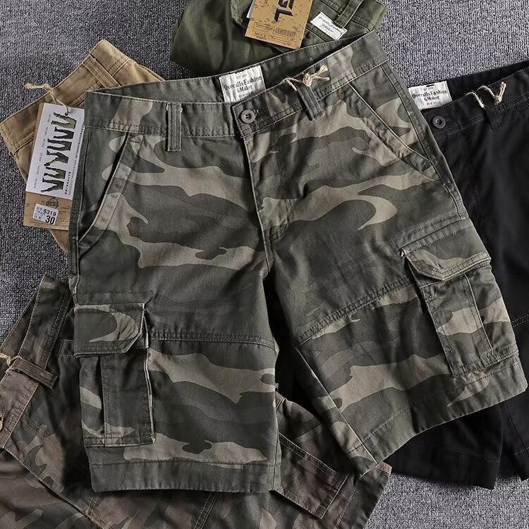 Camouflage Work Shorts Men's Loose American Casual Five-point Pants Summer Pants Straight Four-point Shorts Camouflage Work Shorts Men's Loose American Casual Five-point Pants Summer Pants Straight Four-point Shorts