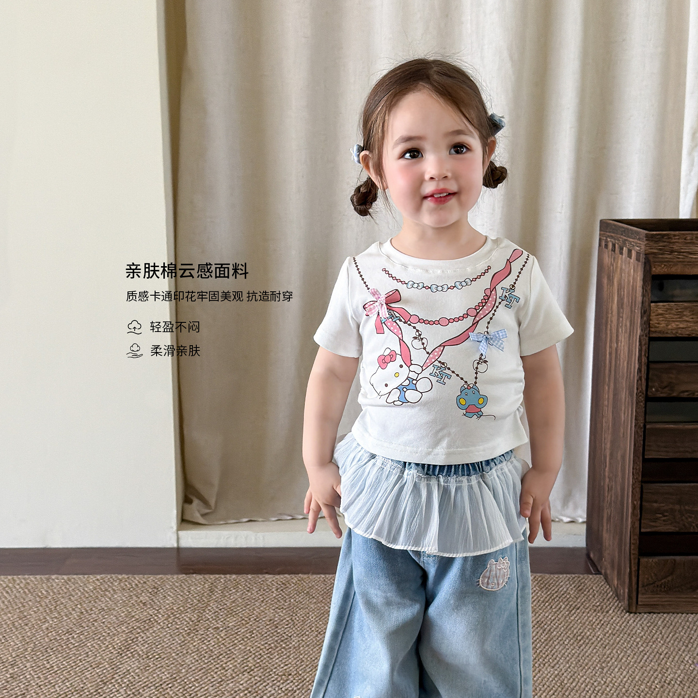 童装女童套装夏装2026新款儿童衣服宝宝t恤裤子