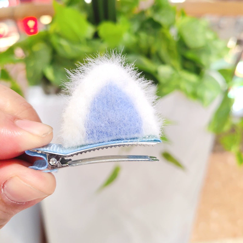 Красивый заколка для волос с ушками кота, DIY заяц/кот уши краб заколка, пушистая, ассорти цветов