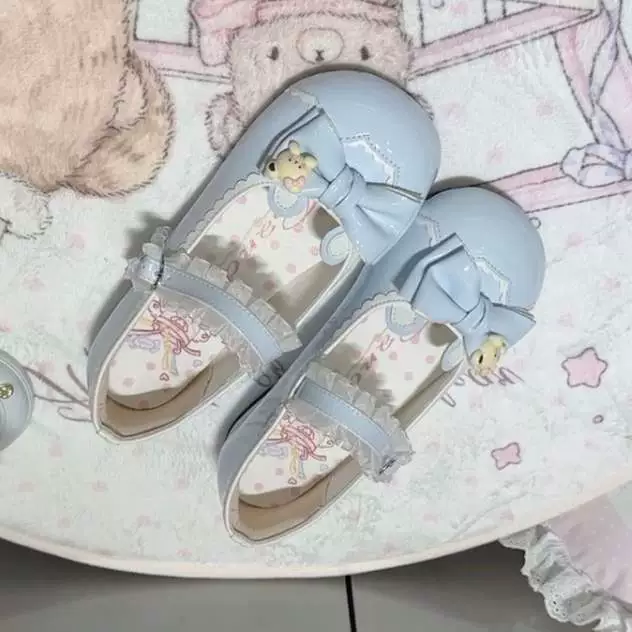 Туфли Lolita на низком каблуке (Uncle Meow’s) «Маленький мишка», круглый носок, 35–40, съёмный бант