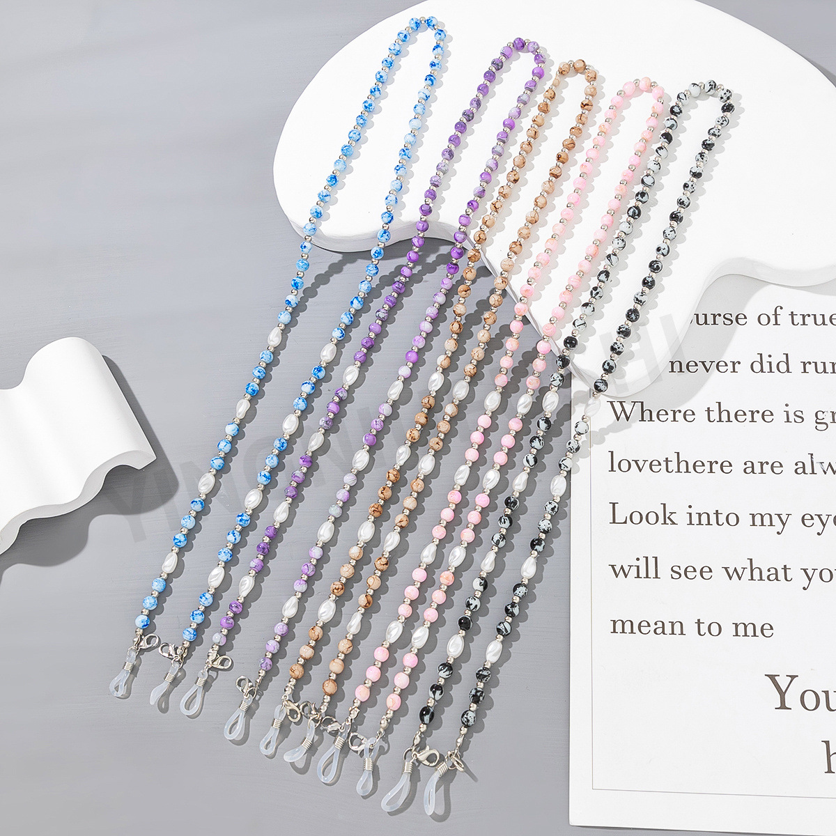 Cross-border Instagram dazzling crystal eyeglass chain for women, necklace eyeglass cord, European and American fashion women's necklace eyeglass chain