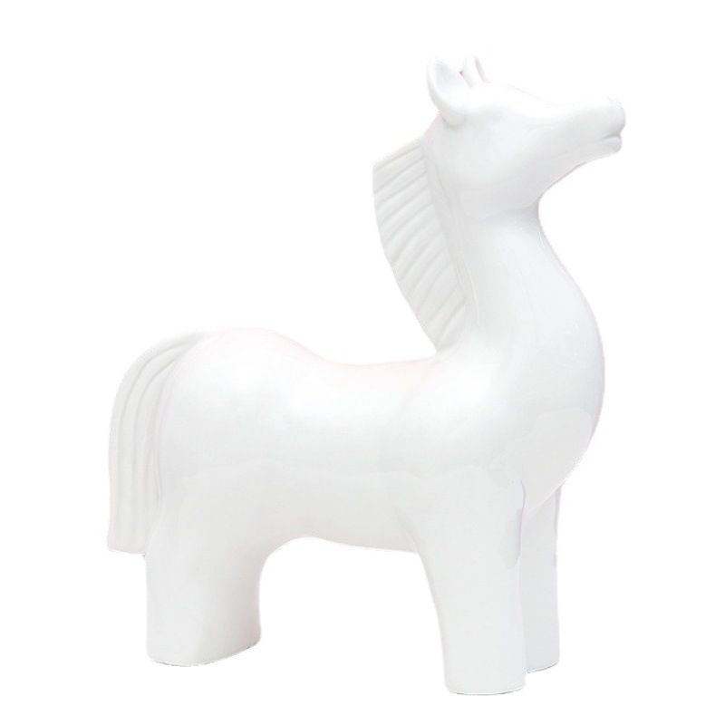 Nórdico cerámica decoración del hogar creativo caballo artesanía decoración salón TV gabinete vino gabinete de cerámica regalo al por mayor