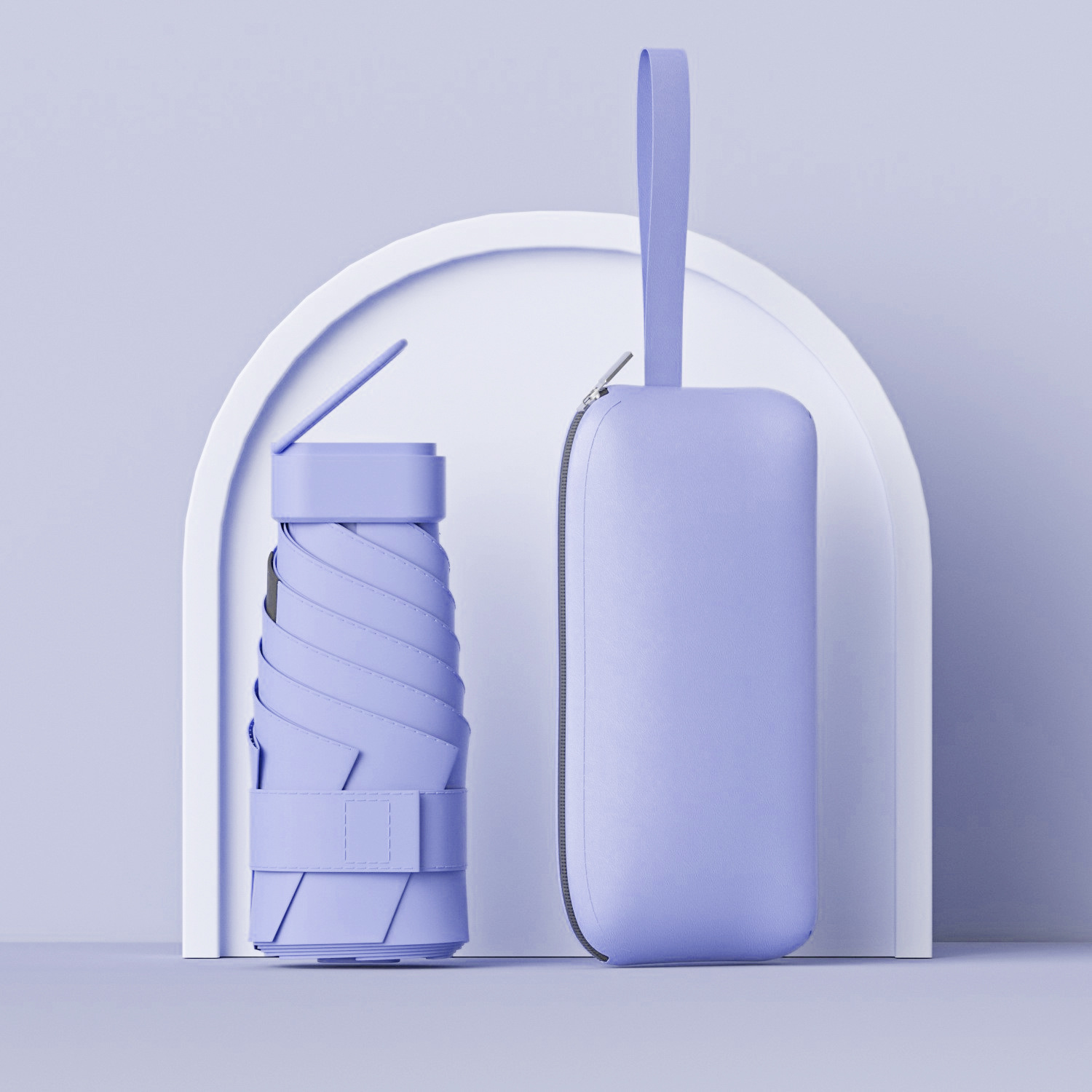 Protector solar creativo, vinilo, sombrilla, mini pequeño, seis paraguas, femenino, 40% de descuento, bolsa, sombrilla, lluvia y sombrilla de doble uso al por mayor