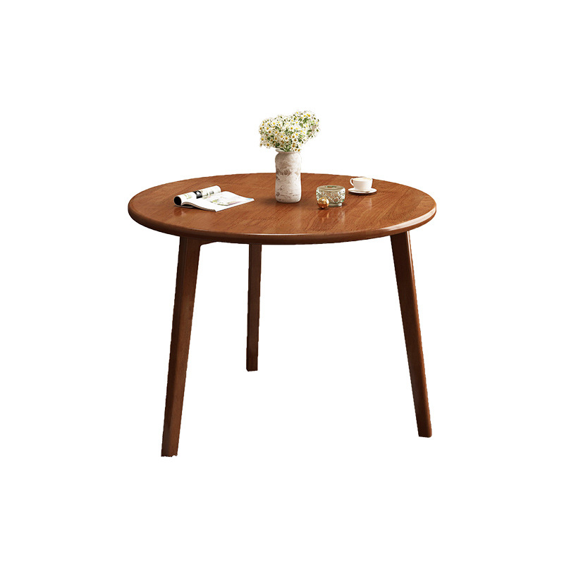 Mesa redonda de madera sólida moderna simple mesa de té mesa redonda de oficina tipo pequeño balcón mesa de comedor combinación de sillas