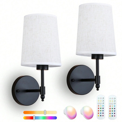 Overseas warehouse TEMU Cross border Wall Sconce Set Of 2 With Remote Control