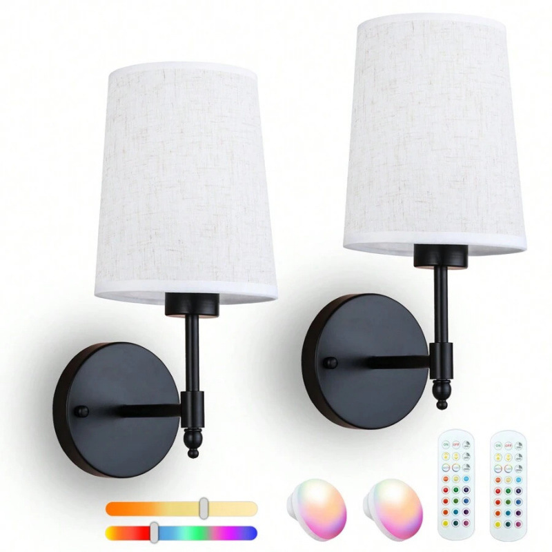 Overseas warehouse TEMU Cross border Wall Sconce Set Of 2 With Remote Control