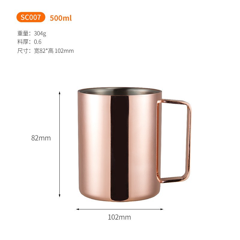 De acero inoxidable de doble capa taza de cerveza de galvanoplastia taza de café bar taza de cóctel fábrica directa Europea llama taza