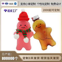 500mlのクリスマスのジンジャーマンの飲料瓶の哺乳瓶の漫画の瓶のpetのプラスチックの瓶の飲料の瓶のジュースの瓶