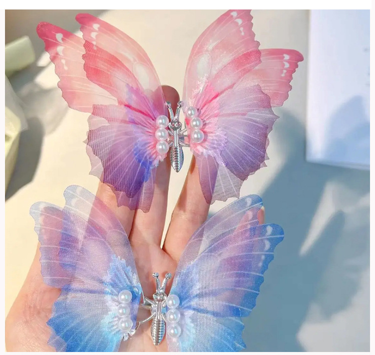 7g Weight Hair Clip Hair Accessories Type 1 Piece Quantity Daily Occasion Cloth Material Pastoral Butterfly Cloth Patchwork Hair Clip