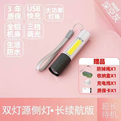 and girls, suitable for student dormitories: UV fənərlər - yingxing-dual-use-side-light-includes-charging-cable-lanyard-rich-silver-special-offer