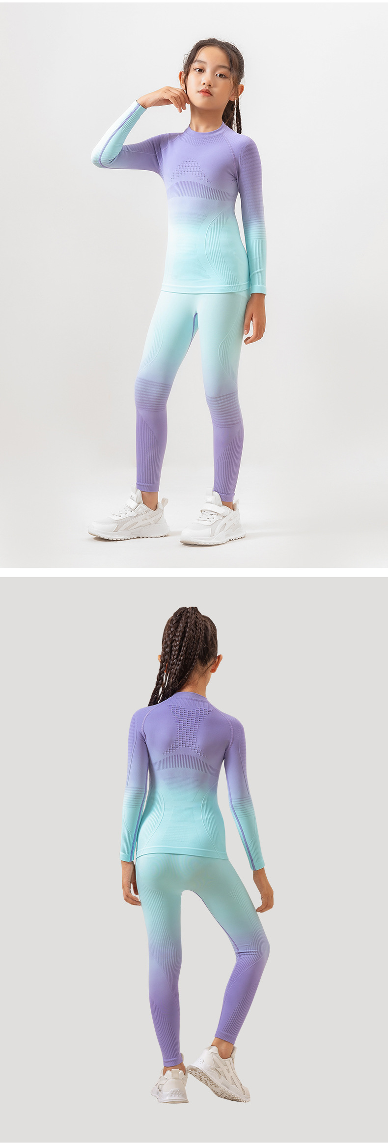 Children's High Elastic Quick-Dry One-Piece Ski Functional Compression Shirt Sweat-Wicking Breathable Warm Base Layer_voghion.com