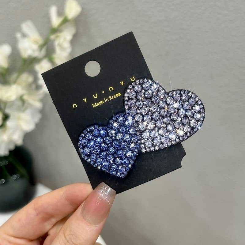 新款闪钻爱心发夹女前额侧边刘海bb夹后脑勺碎发整理顶夹发卡头饰