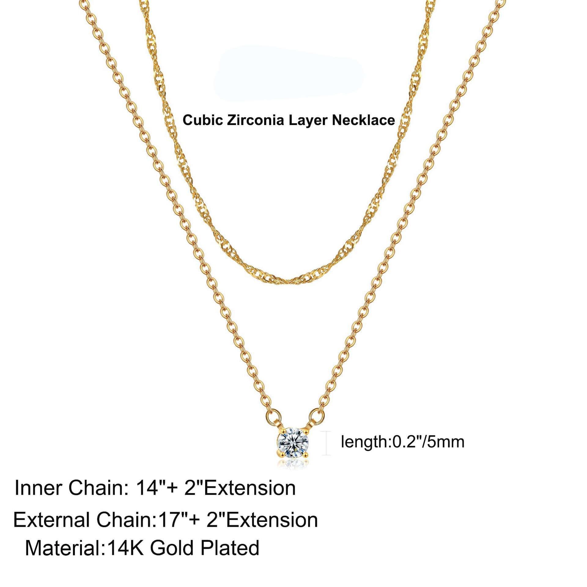 Fashion Geometric Stainless Steel Titanium Steel Inlay Zircon Layered Necklaces display picture 1