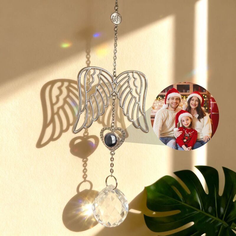 Cross-Border Christmas Tree Decoration Projection Pendant Window Decoration Pendant Crystal Sun Catcher Customized Photo