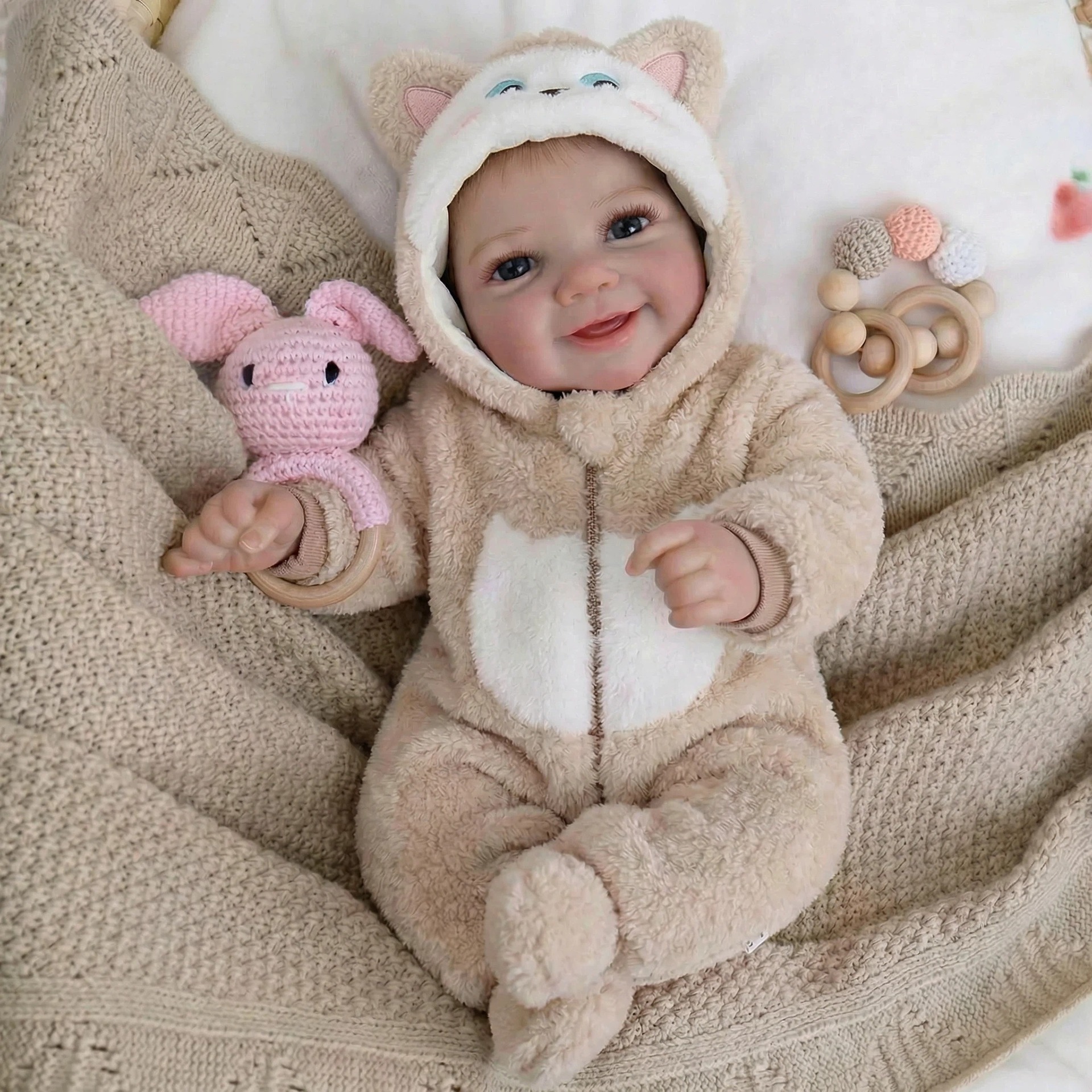 NPK 19 pulgadas camiseta de peluche vivienne muñeca de simulación de mano 3D piel veina filamento de sangre visible