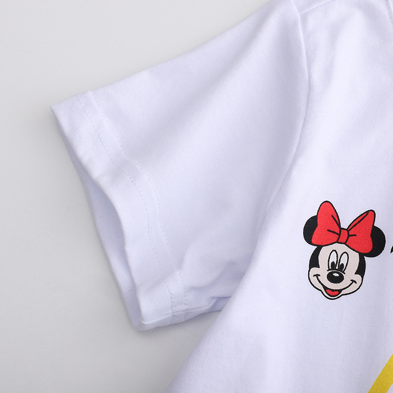JOJO BEBE Ropa de niños europeos y americanos de verano nueva camiseta de los niños de algodón impreso cuello redondo manga corta de los niños camiseta de dibujos animados